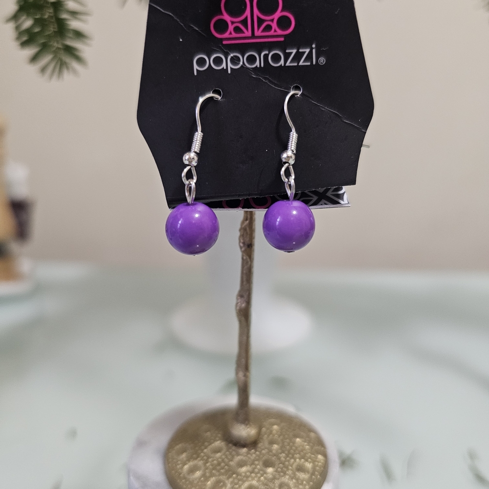 Paparazzi Vibrant Purple Drop Earrings